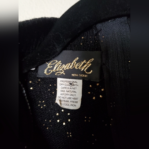 Vintage 80s Black Sweater Dress with Very Heavy beads!! Embellished - Picture 6 of 7